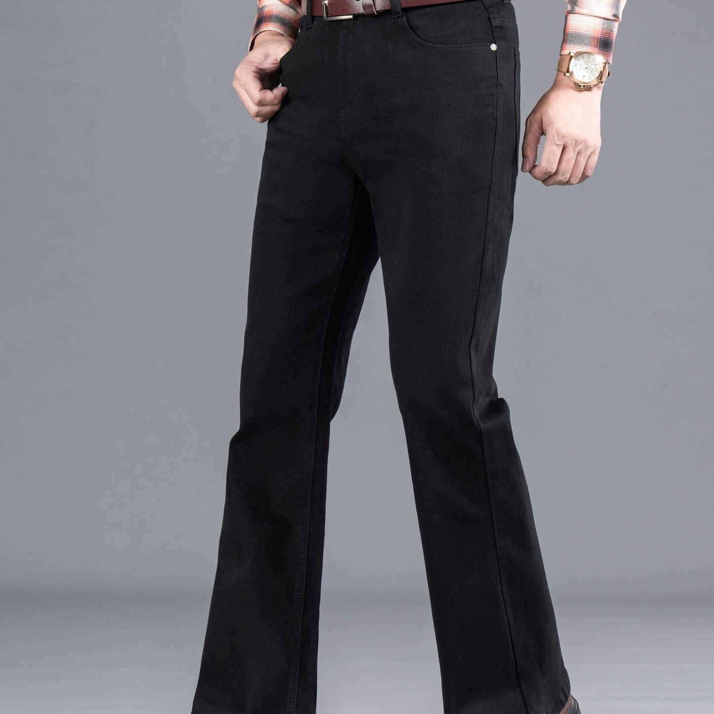 Jean Bootcut Homme Noir Coupe Évasée