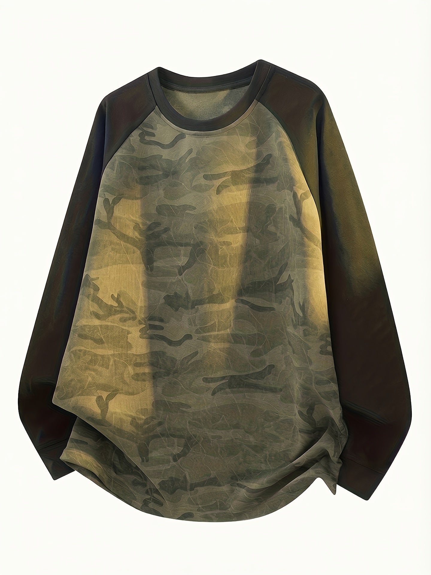 T-shirt à manches longues camouflage Raglan Vert Armée