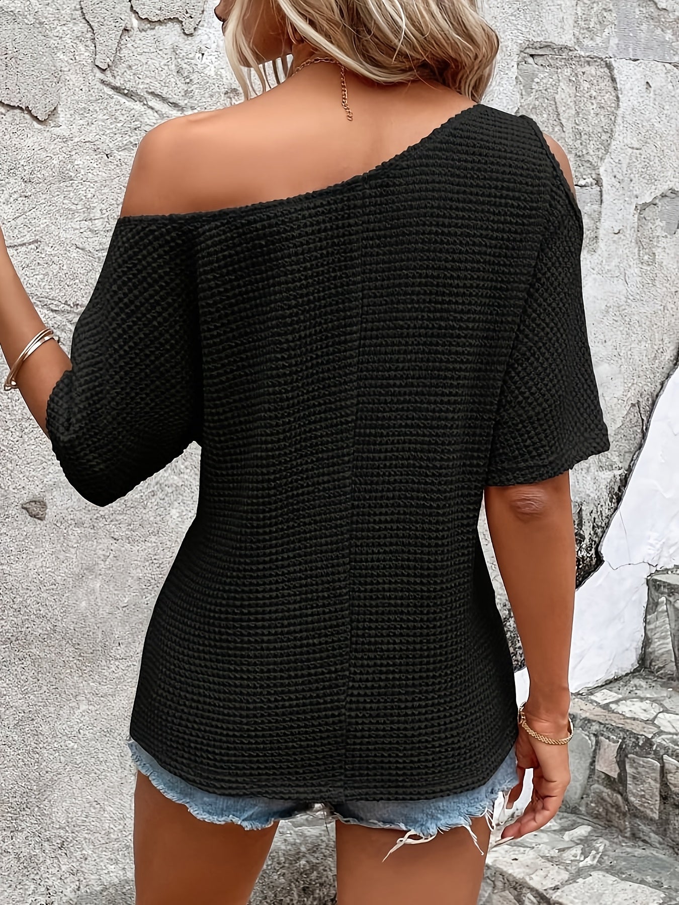 T-shirt Donna Stile Casual Spalle Scoperte Estate