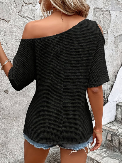 T-shirt Donna Stile Casual Spalle Scoperte Estate