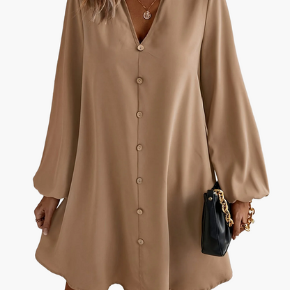 Abito camicia casual con bottoni da donna, stile chic e moderno, ideale per primavera ed estate