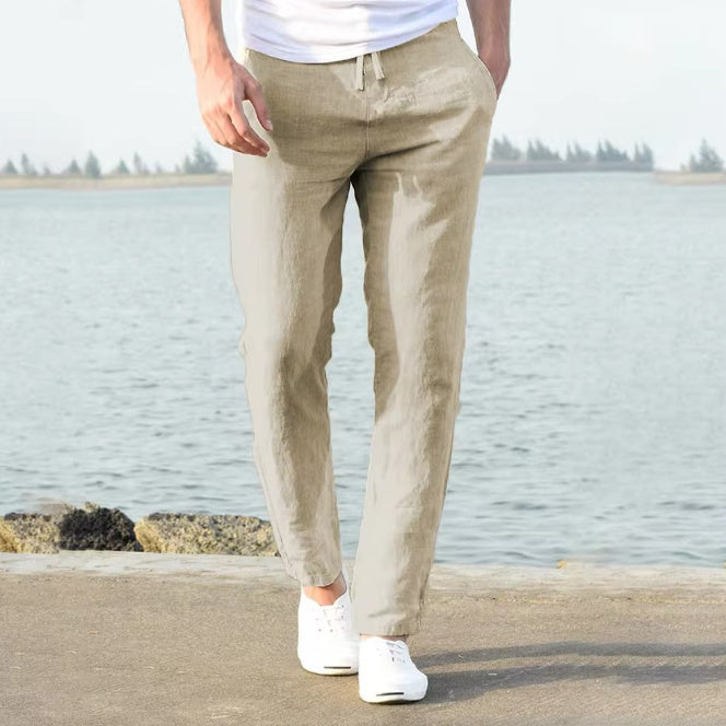 Pantalon décontracté homme à taille élastique style bord de mer