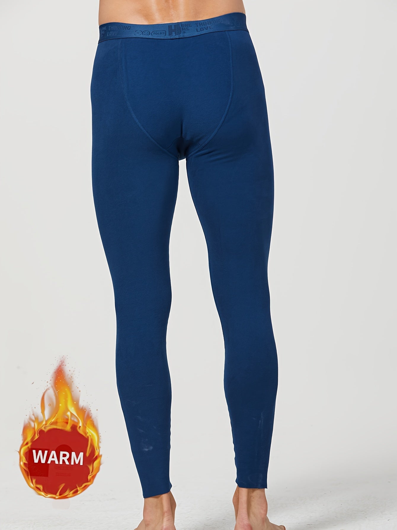 Lot de 3 caleçons longs thermiques pour homme – Bas de sous-vêtement chaud, couleur unie