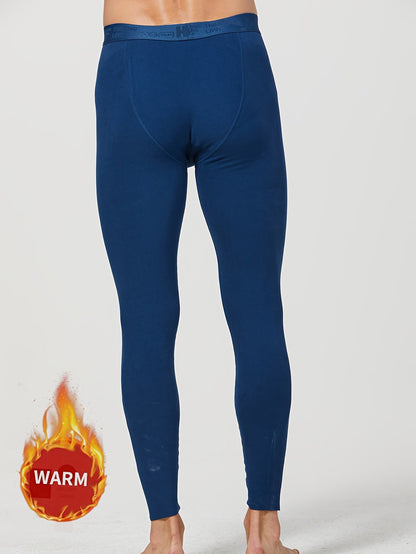 Lot de 3 caleçons longs thermiques pour homme – Bas de sous-vêtement chaud, couleur unie