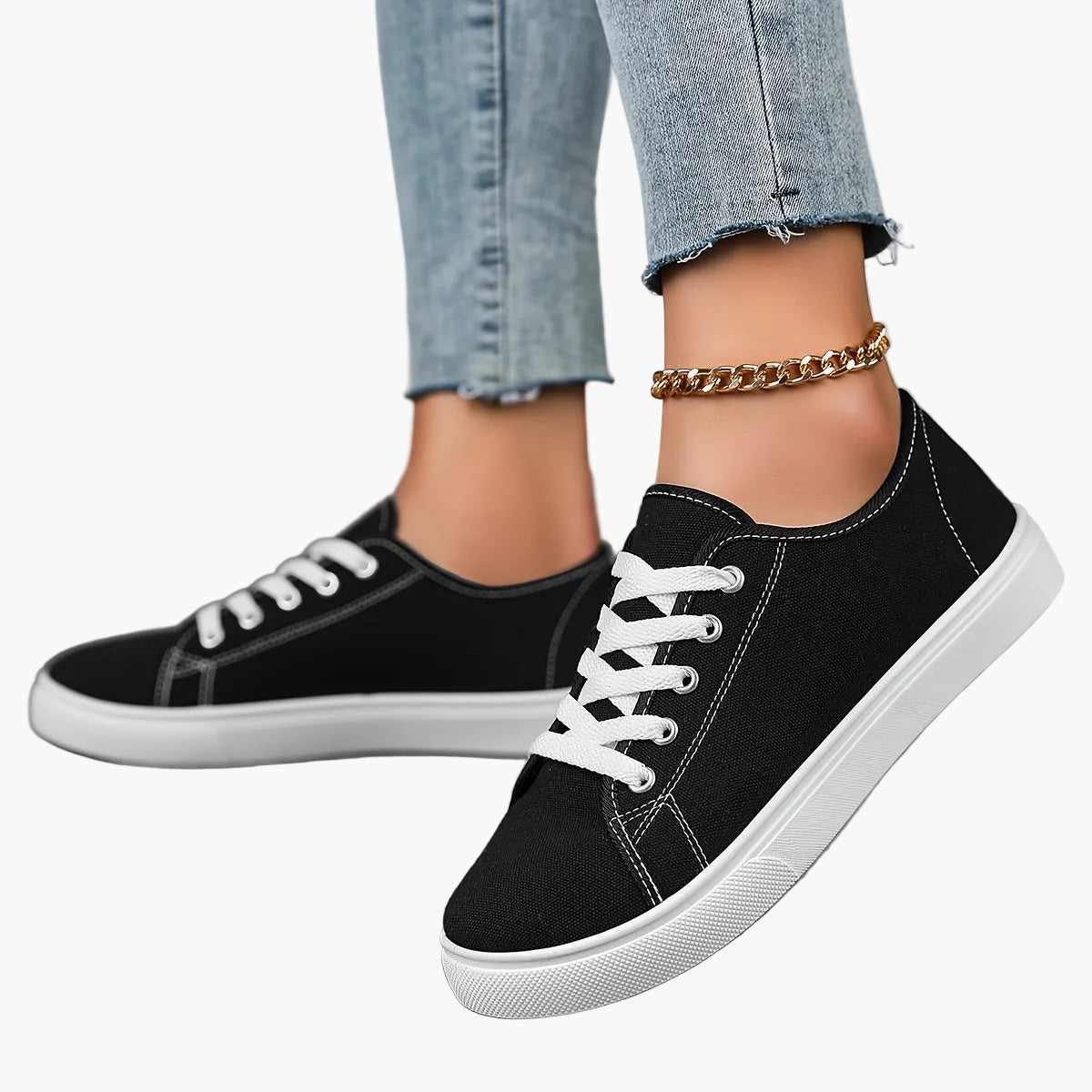 Baskets basses décontractées pour femme style urbain polyvalent