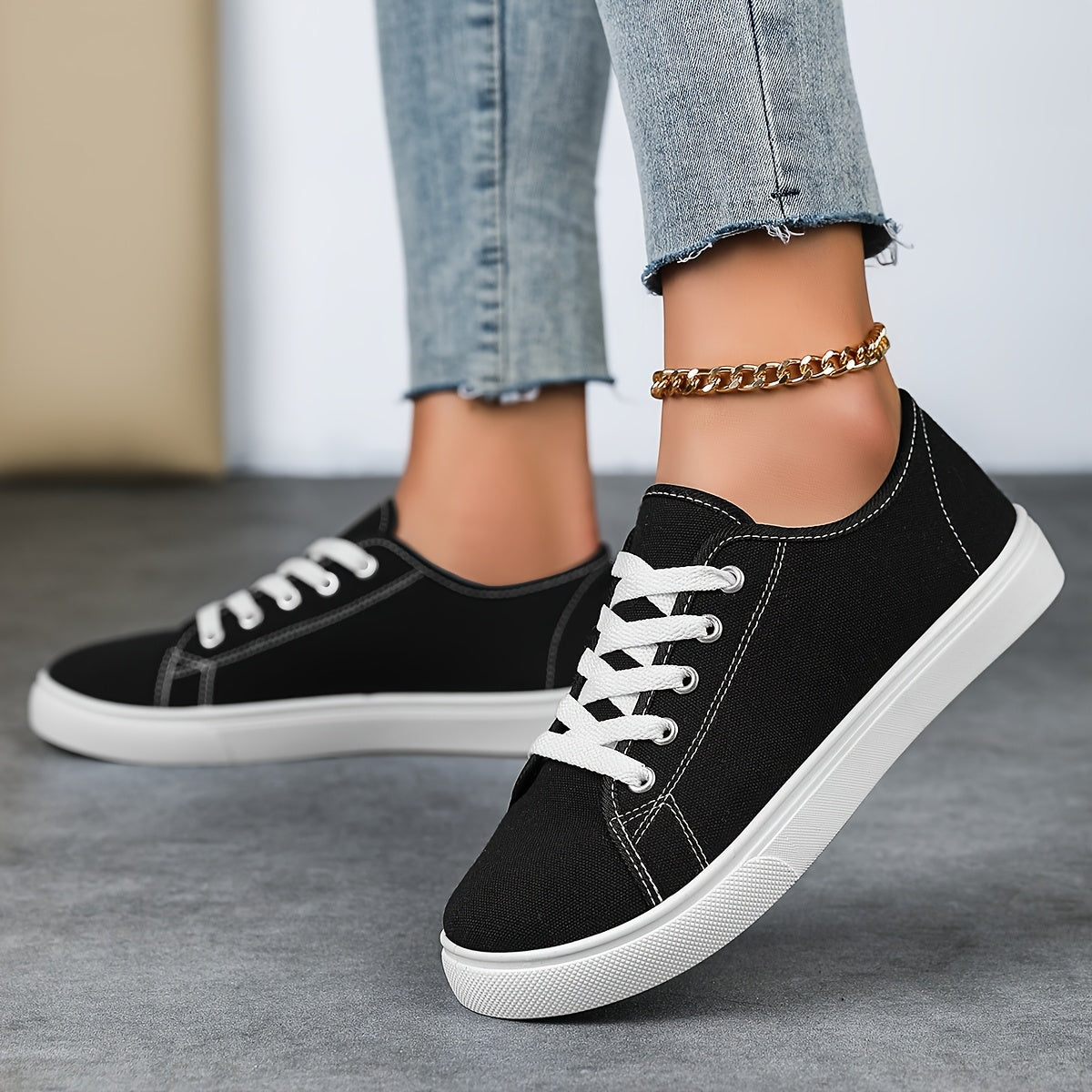 Baskets basses décontractées pour femme style urbain polyvalent