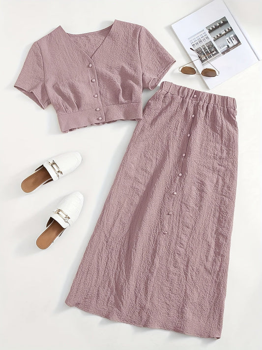 Dames set twee-delig lange rok en korte top elegant casual chique stijl