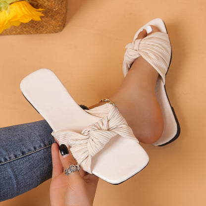 Sandales femme à nœud style décontracté pour usage quotidien et sorties estivales