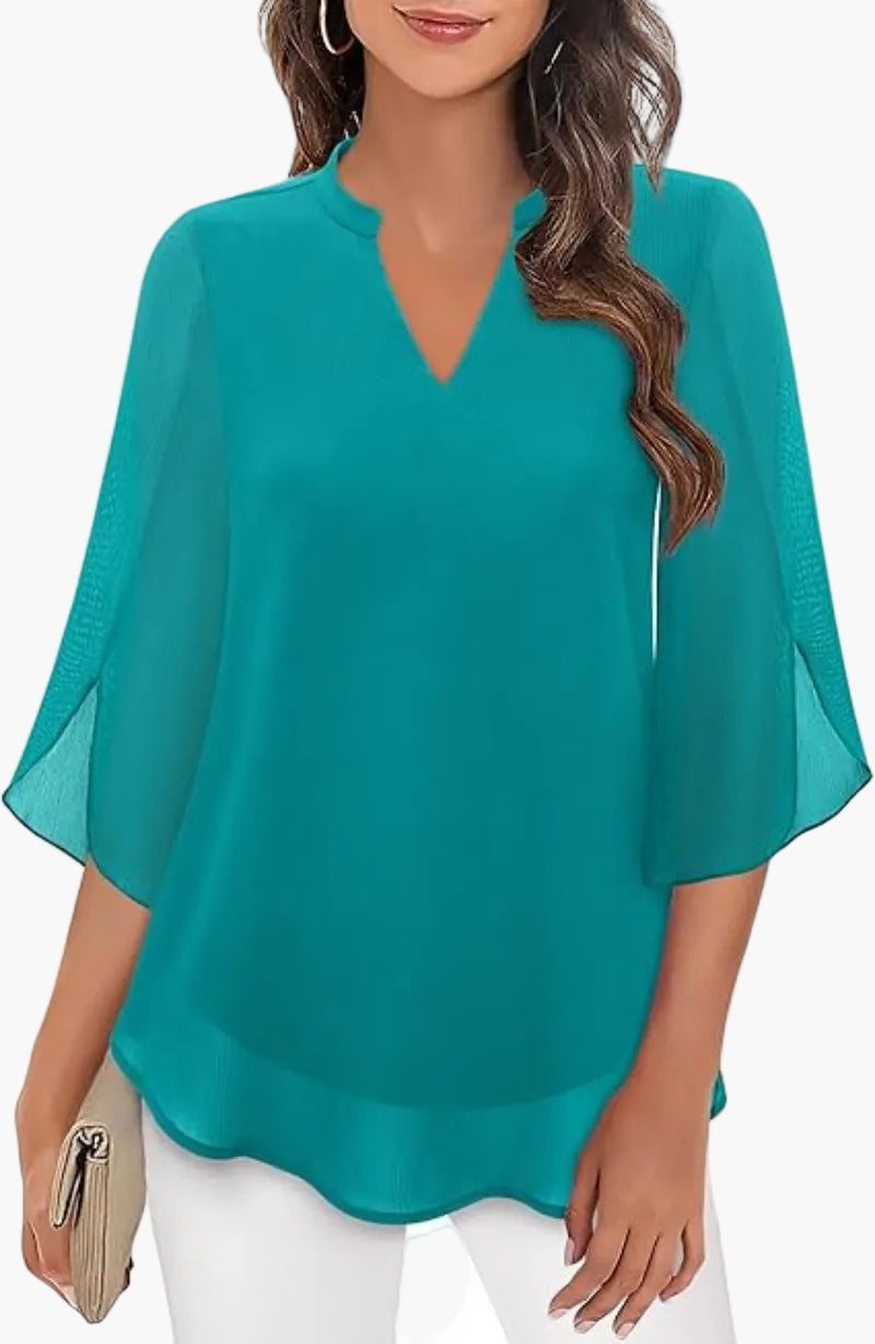 Elegant Women's Blouse with Batwing Sleeves, Casual for All Occasions