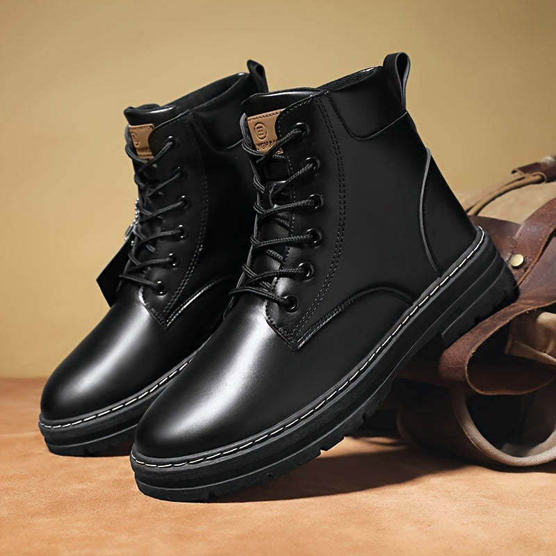 Bottes montantes homme lacets semelle contrastée style décontracté