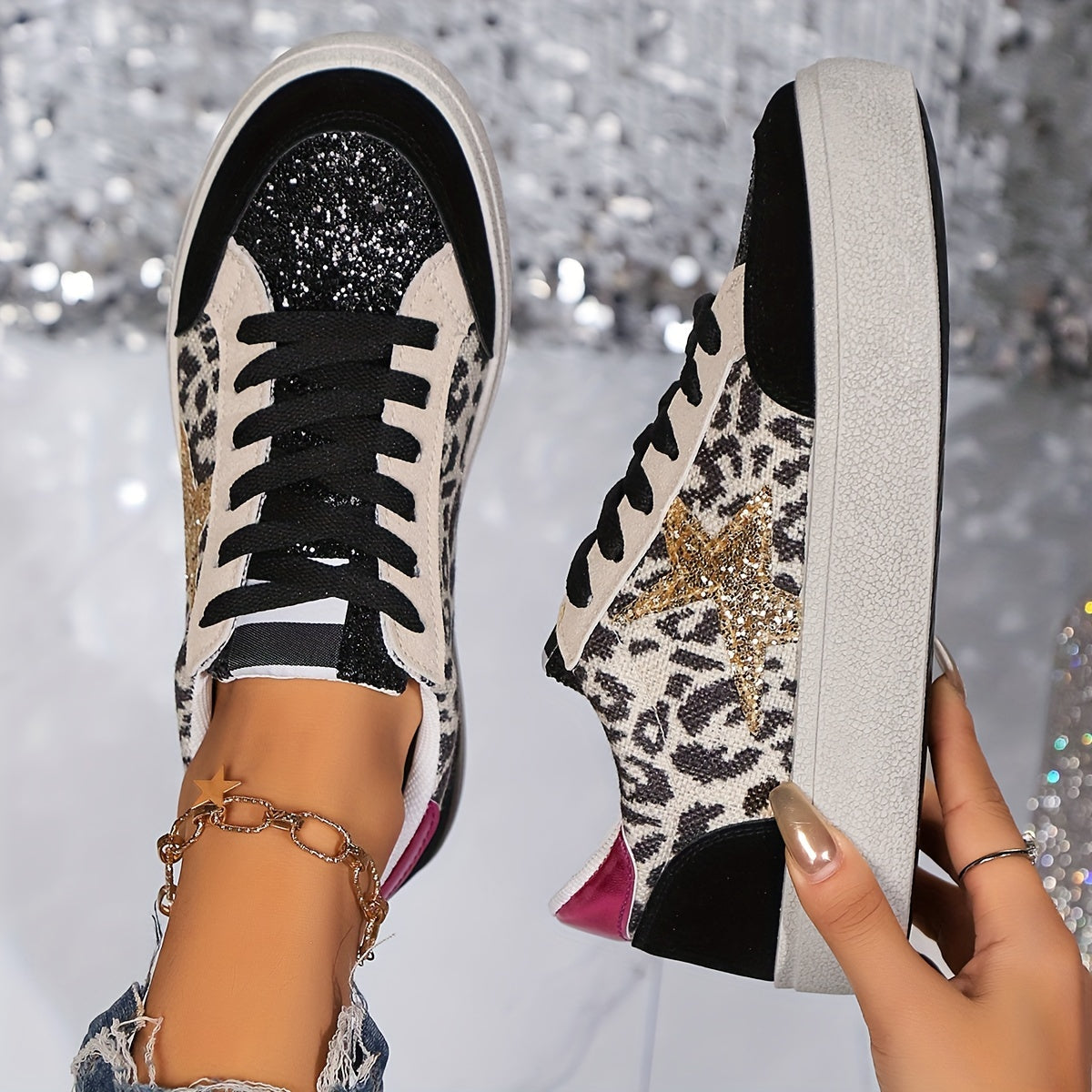 Baskets Femme Style Urbain Casual à Lacets pour Tous les Jours