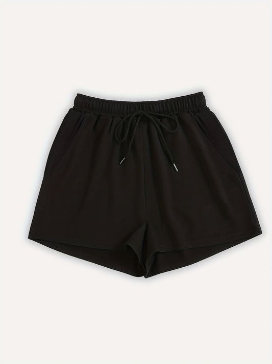 Short de sport décontracté pour femme avec taille élastique et cordon, idéal pour l'été et les loisirs