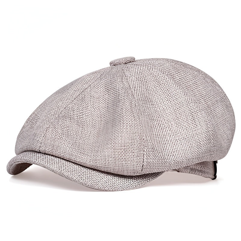 Men's Gatsby-Style Flat Beret Cap, Various Colors, Elegant Visual Texture
