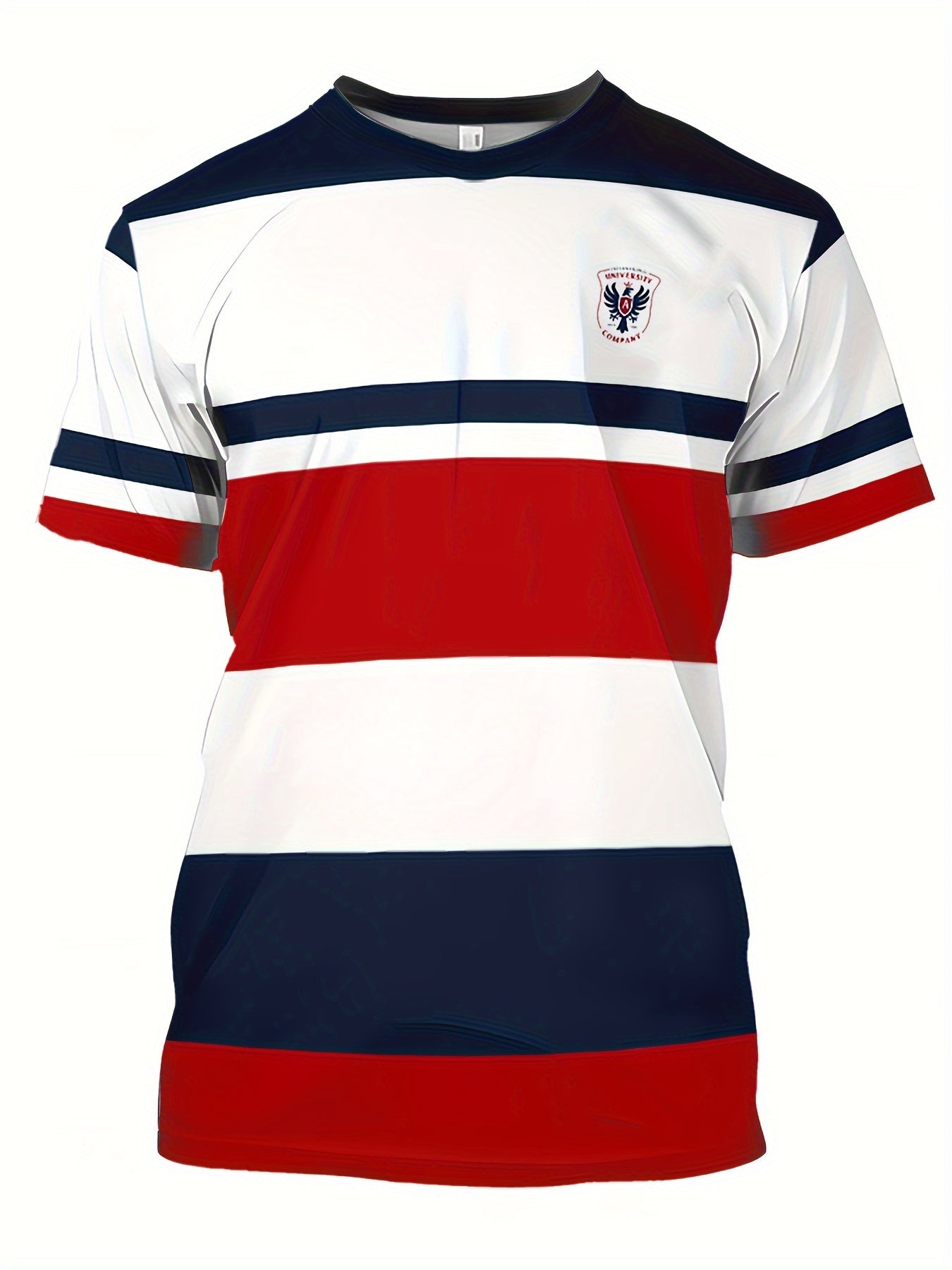T-shirt casual uomo stile universitario a righe per uso quotidiano