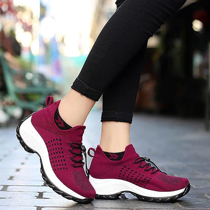 Baskets de marche confort orthopédique pour femme, style sport, usage quotidien
