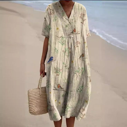 Langes, lässiges Damenkleid im Boho-Stil, ideal für Strand und Sommer