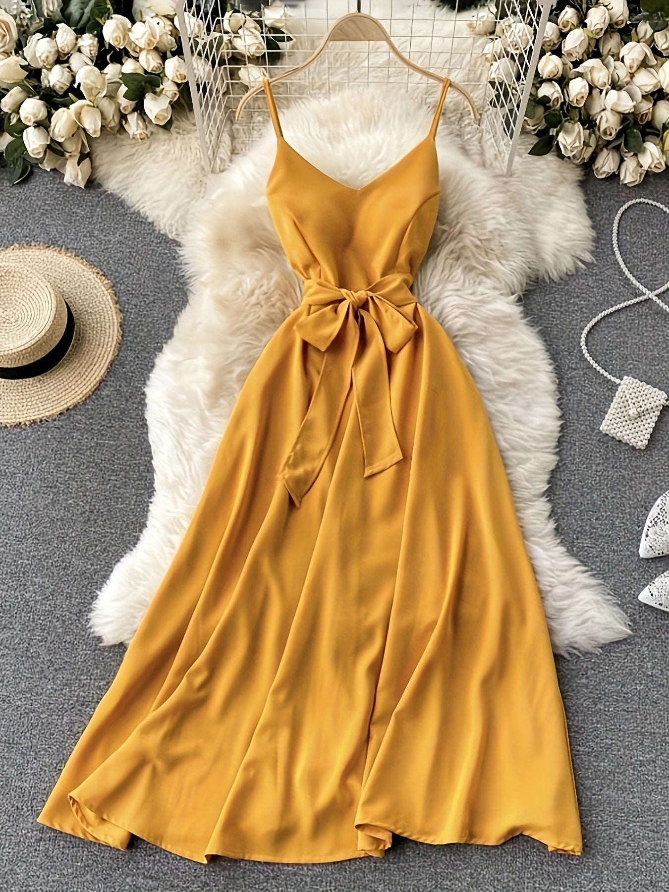 Vestido largo de mujer estilo camisola elegante para noches y eventos