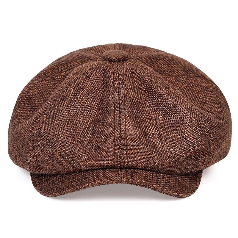 Men's Gatsby-Style Flat Beret Cap, Various Colors, Elegant Visual Texture