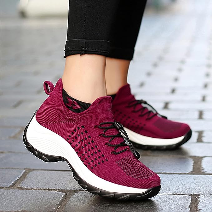 Baskets de marche confort orthopédique pour femme, style sport, usage quotidien
