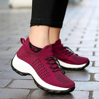 Baskets de marche confort orthopédique pour femme, style sport, usage quotidien
