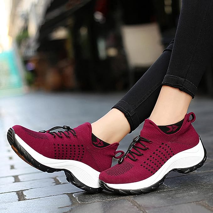 Baskets de marche confort orthopédique pour femme, style sport, usage quotidien