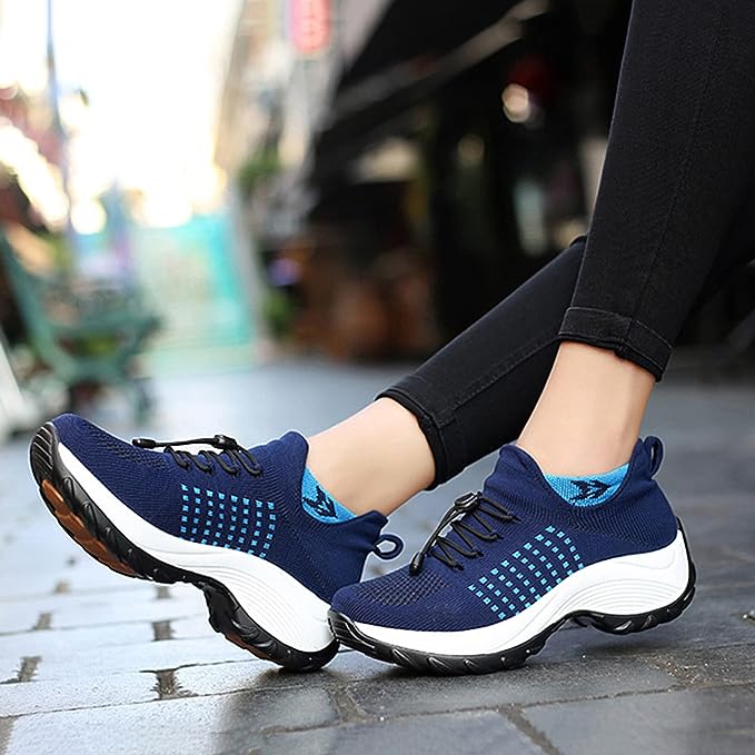 Baskets de marche confort orthopédique pour femme, style sport, usage quotidien