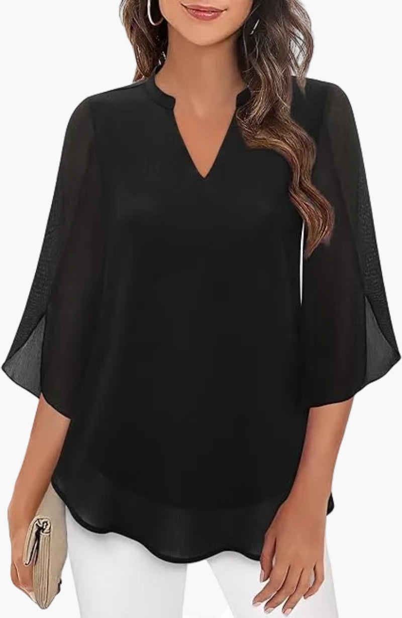 Elegant Women's Blouse with Batwing Sleeves, Casual for All Occasions