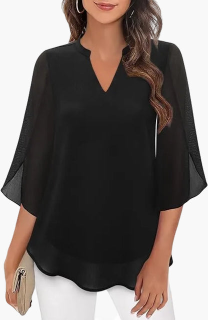 Elegant Women's Blouse with Batwing Sleeves, Casual for All Occasions