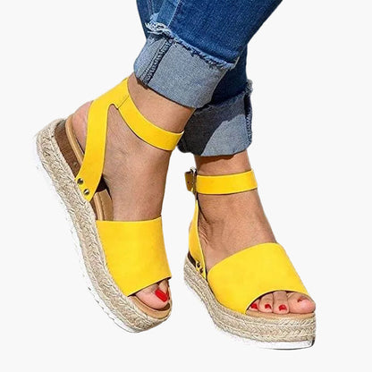 Sandales compensées à plateforme pour femme – Style espadrille moderne et confortable