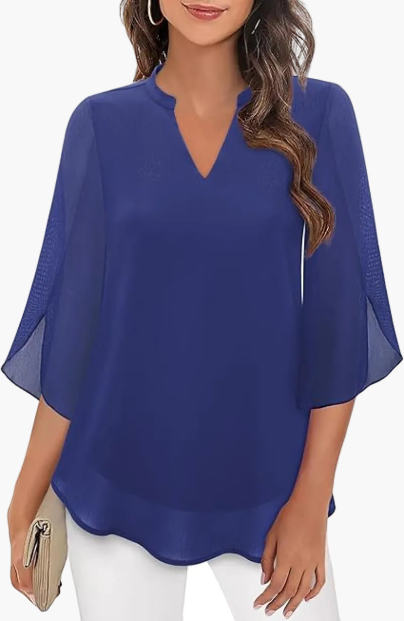 Elegant Women's Blouse with Batwing Sleeves, Casual for All Occasions
