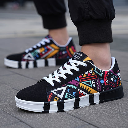 Herresneakers med urban grafisk stil til fritid og udendørs brug