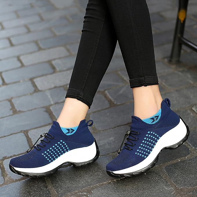 Baskets de marche confort orthopédique pour femme, style sport, usage quotidien