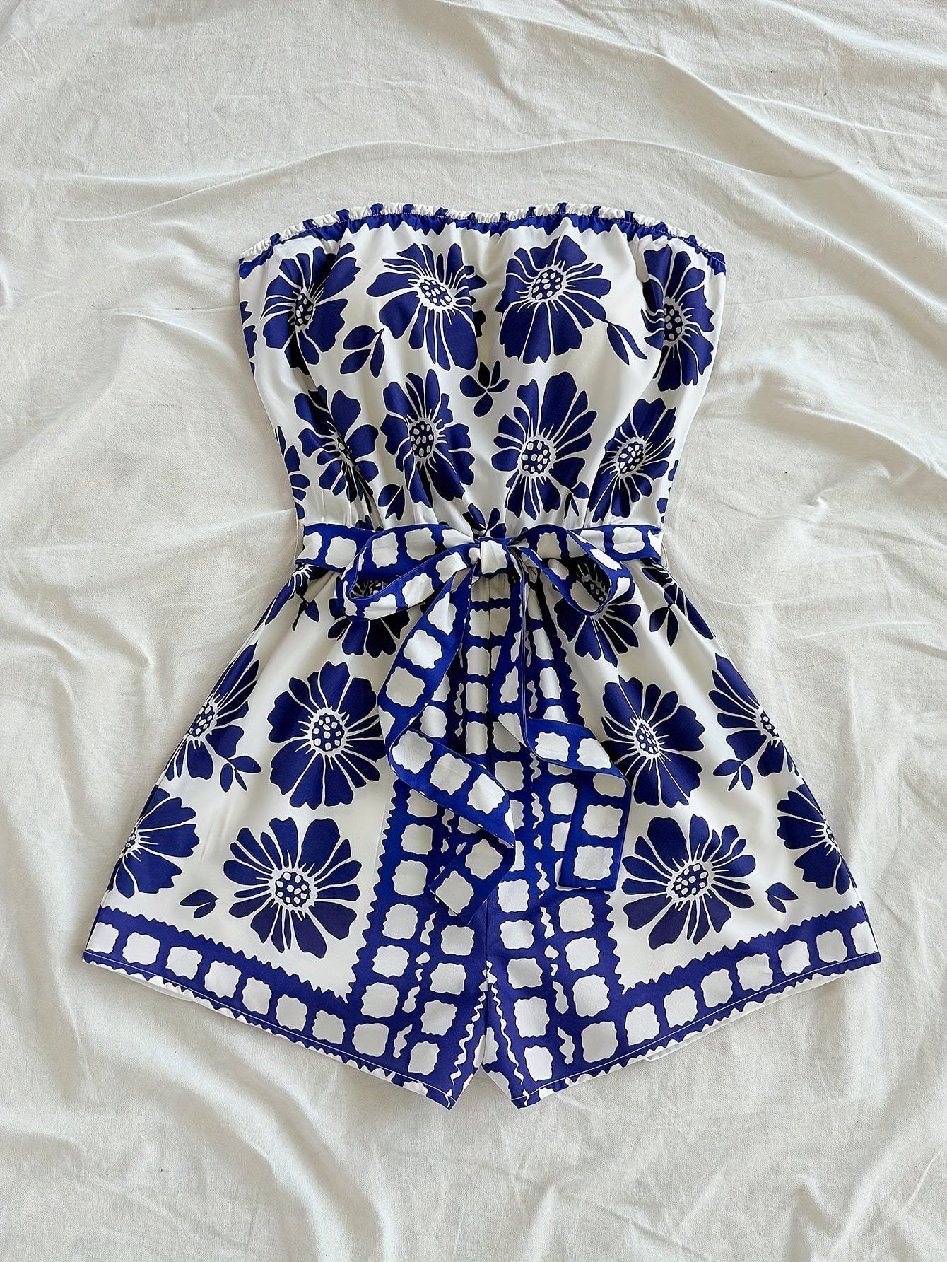 Combinaison Short Femme Style Bohème à Enfiler pour Été et Vacances