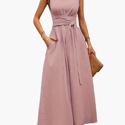 Tuta elegante senza maniche da donna stile casual per estate e uscite