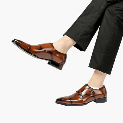 Chaussures habillées à double boucle pour homme – Élégance formelle et style moderne