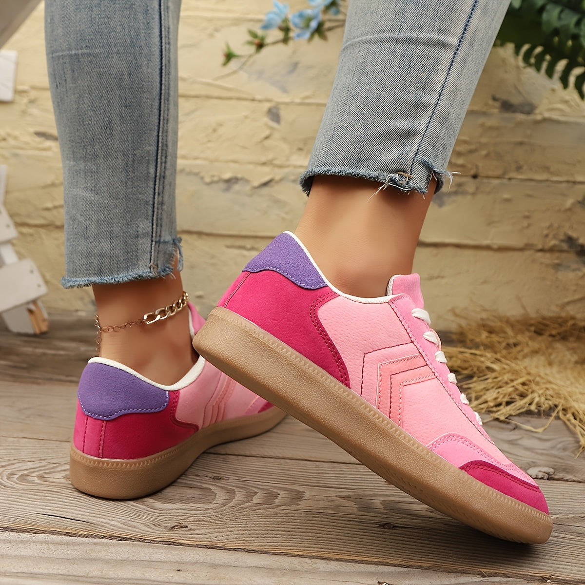 Baskets décontractées pour femme style rétro urbain
