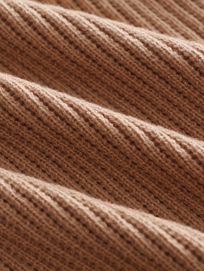 Pull à capuche homme tricoté à rayures, beige, marron et crème, motif torsadé décontracté