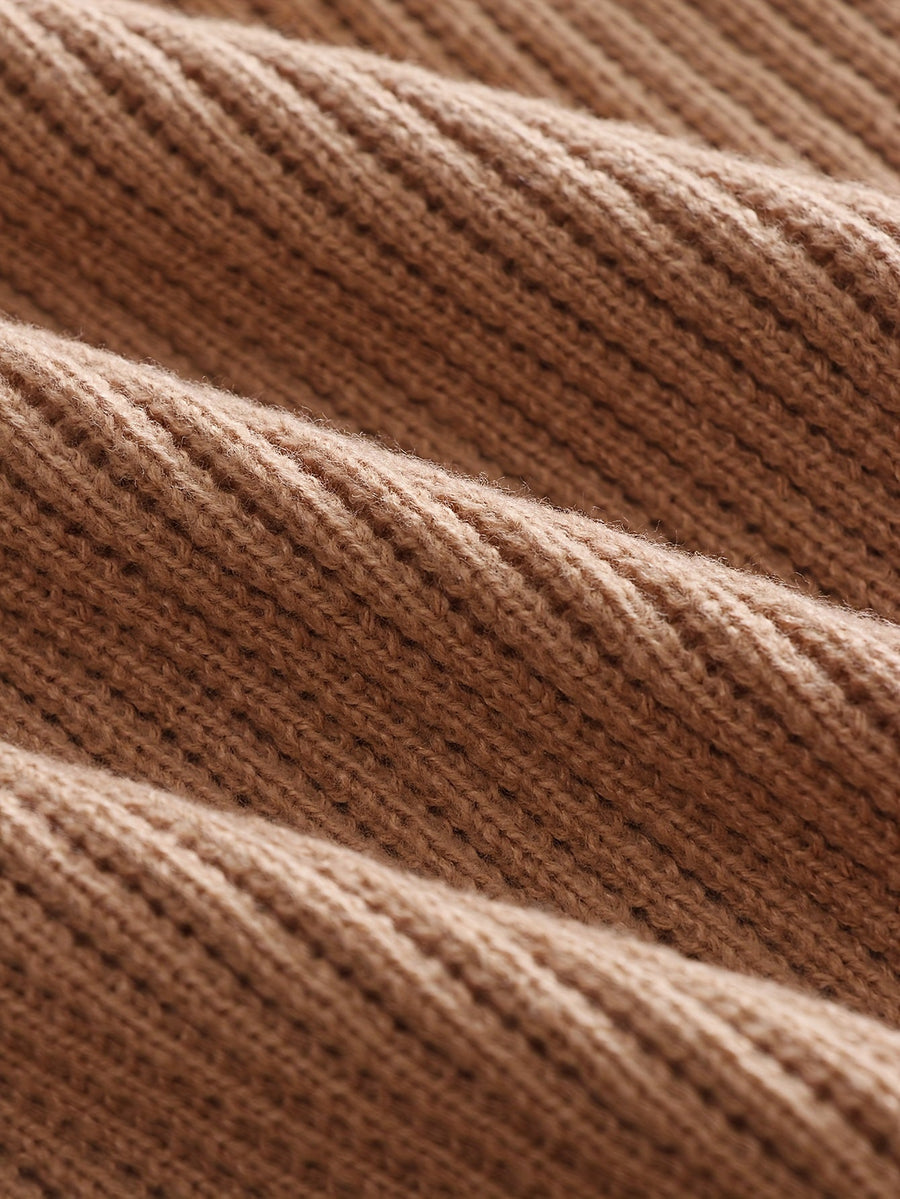 Pull à capuche homme tricoté à rayures, beige, marron et crème, motif torsadé décontracté