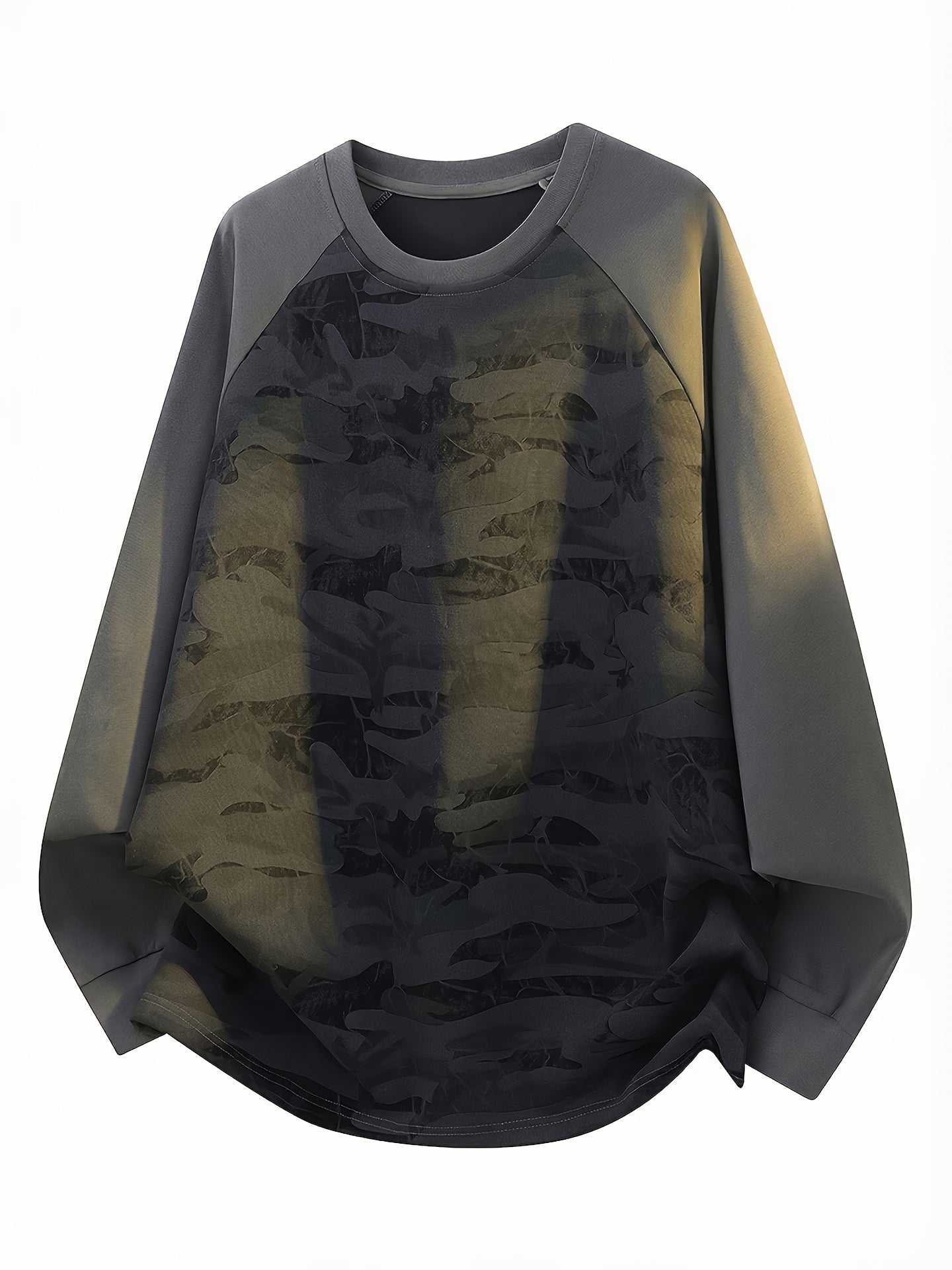T-shirt à manches longues camouflage Raglan Vert Armée