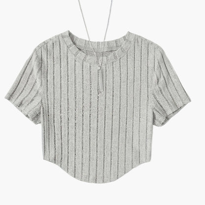 T-shirt Femme Style Décontracté à Manches Courtes Col Rond – Idéal pour l'Été et les Loisirs