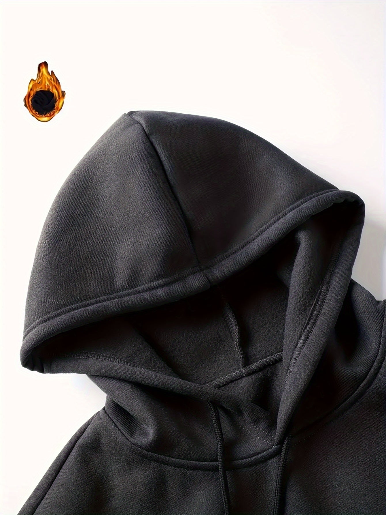 Sweat à Capuche Color Block Homme Noir Beige Marron Manches Longues Doublé Polaire