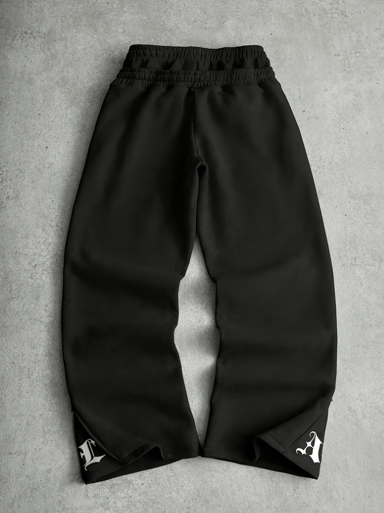 Pantalon de jogging ample brodé noir pour homme