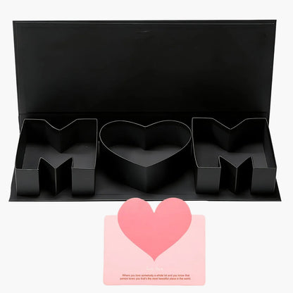Cofanetto Regalo Fantasia Festa della Mamma Donna – Scatola Espositore Elegante con Scomparti Lettere e Cuore