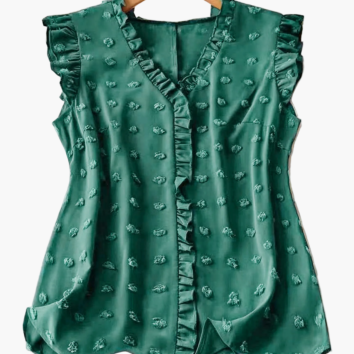 Elegant blus för kvinnor med volanger, avslappnad chic stil för vardagen