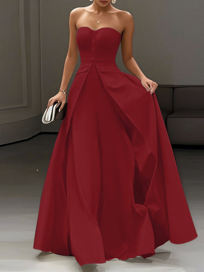 Abito da sera elegante donna bustier stile principessa per occasioni speciali