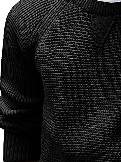 Men's vintage style round neck sweater – Casual pullover for all seasons