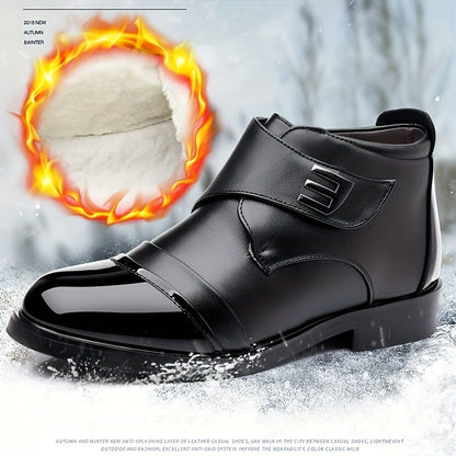 Chaussures montantes homme noires avec bout verni et patte auto-agrippante