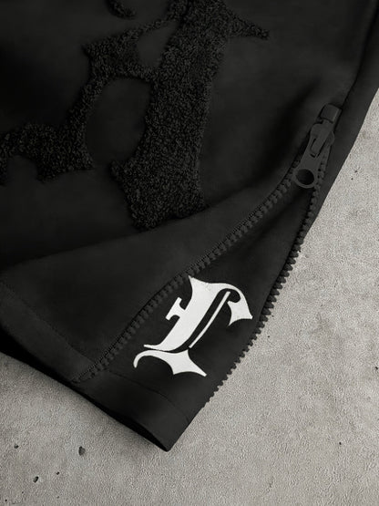 Pantalon de jogging ample brodé noir pour homme