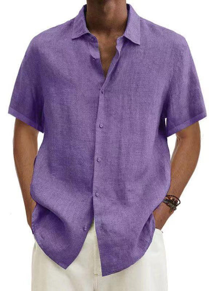Casual overhemd voor heren Japanse stijl korte mouwen zomer