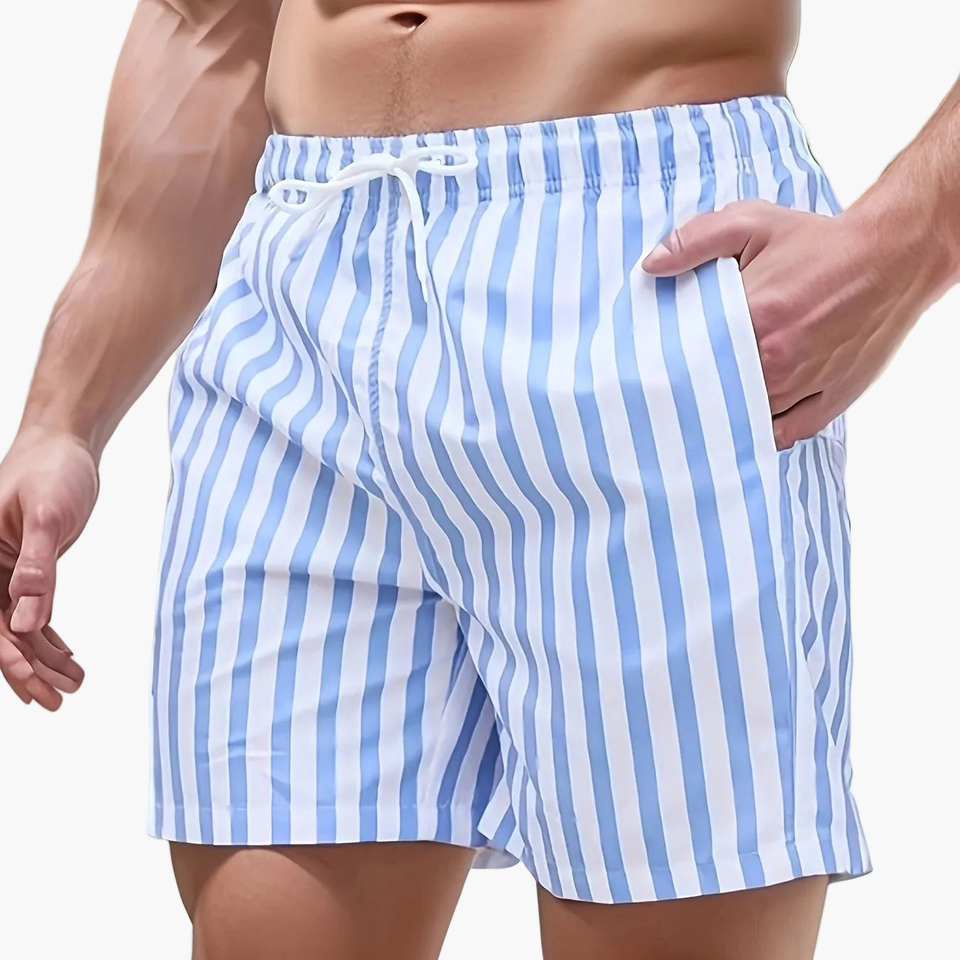 Short de bain homme à rayures style décontracté plage